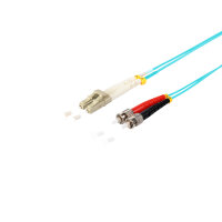 Duplex Patchkabel LC/ST 50/125µ OM3 aqua 1m