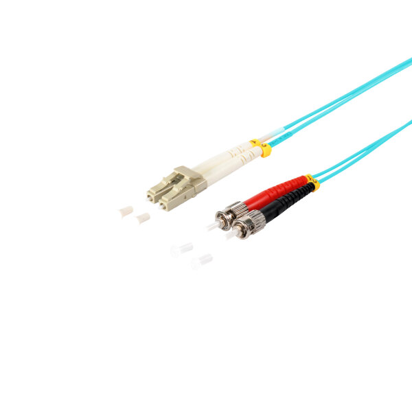 Duplex Patchkabel LC/ST 50/125µ OM3 aqua 5m