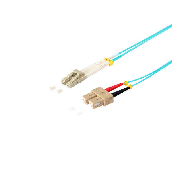 Duplex Patchkabel LC/SC 50/125µOM3 aqua 2m