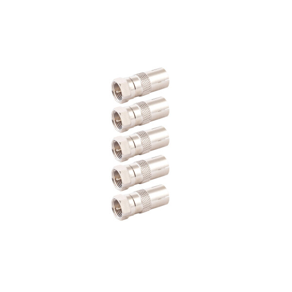 IEC-Buchse auf F-Stecker SET 5x