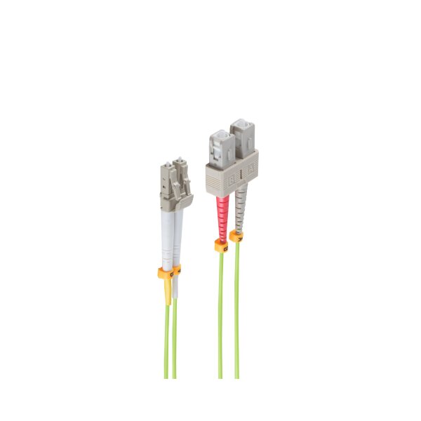 shiverpeaks®--Duplex Patchkabel LC/SC 50/125µ, OM5, lindgrün, 0,5m