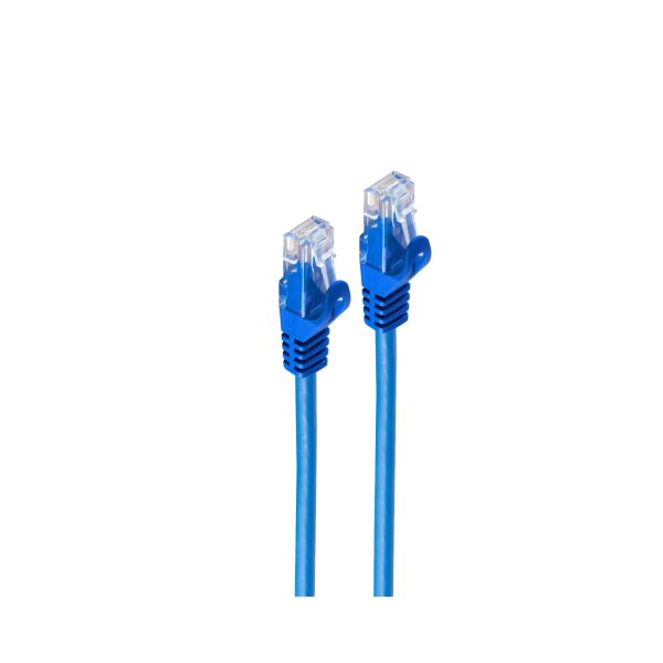 shiverpeaks®--Netzwerkkabel-RJ45 Patchkabel U/UTP mit CAT 7 Rohkabel blau 0,25m