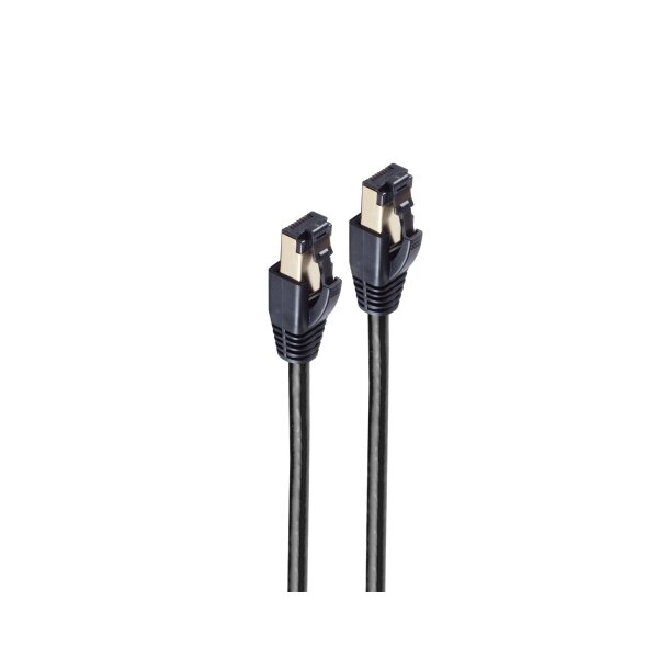 shiverpeaks®--Netzwerkkabel Patchkabel cat. 8.1 F/FTP PIMF LSZH schwarz 0,25m