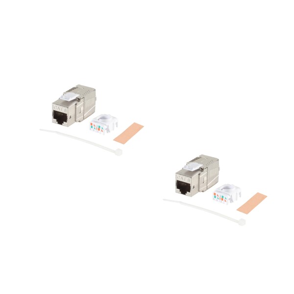 shiverpeaks®--Netzwerk-RJ45 cat. 8.1 feldkonfektionierbarer Keystone Metall--VE2