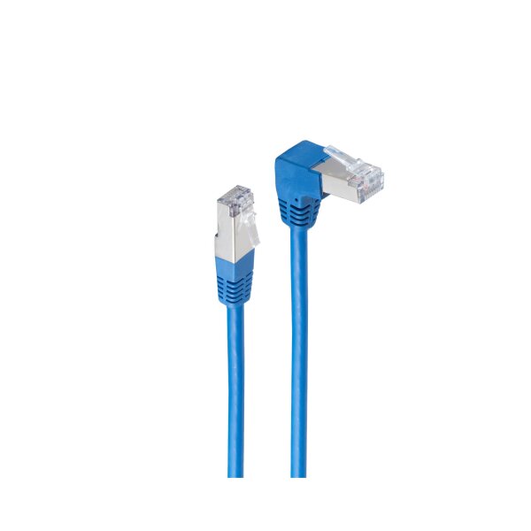 shiverpeaks®--Patchkabel, cat 6, S/FTP, PIMF, Winkel-gerade, blau, 0,25m