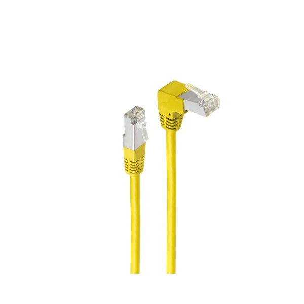 shiverpeaks®--Patchkabel, cat 6, S/FTP, PIMF, Winkel-gerade, gelb, 0,25m