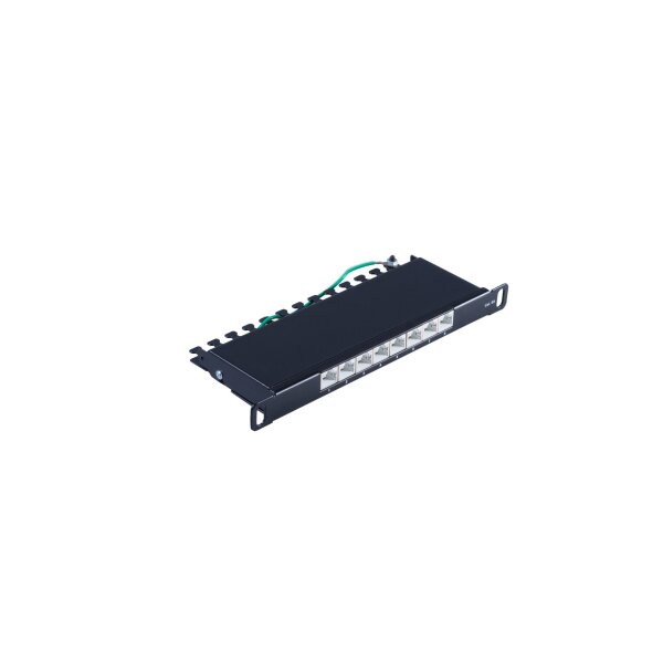 shiverpeaks®--Patchfeld--Slim Patchpanel Cat.6A, 8 Port 0,5HE, 10”