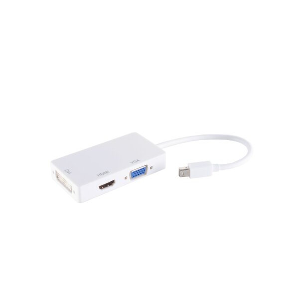 shiverpeaks®--Adapter-Mini DisplayPort Stecker auf HDMI/DVI/VGA Buchse, weiß