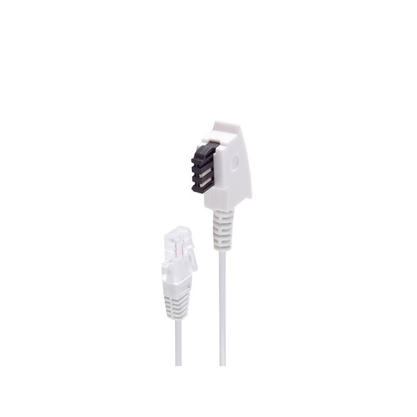 shiverpeaks®--Router-Anschlusskabel-TAE-F Stecker auf RJ45 Stecker, DSL VDSL weiß, 0,5m