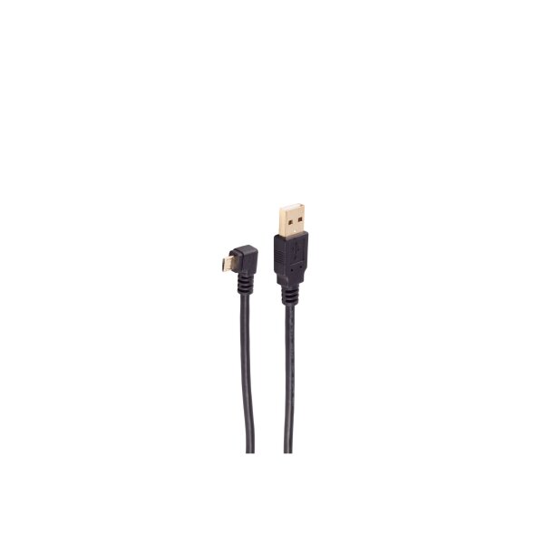 shiverpeaks®--USB Kabel 2.0, USB A Stecker auf USB Micro B Stecker 90° Winkel, rechts, 1m