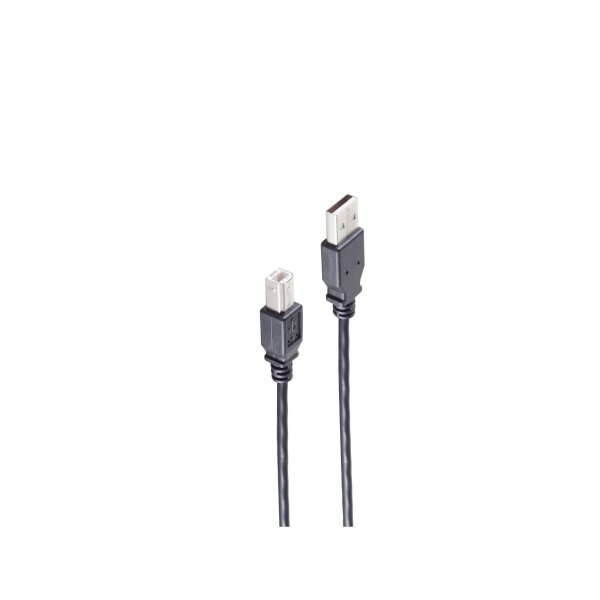 shiverpeaks®--USB High Speed 2.0 Kabel, A/B Stecker, USB 2.0, schwarz, 0,25m