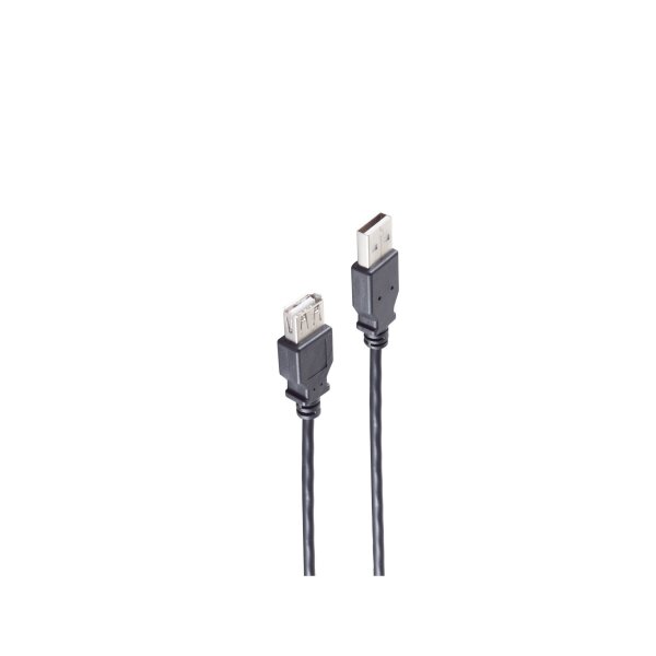 shiverpeaks®--USB High Speed 2.0 Verlängerung, A Stecker auf A Buchse, USB 2.0, schwarz, 3,0m