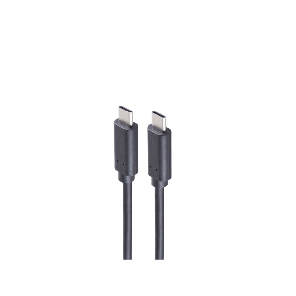 shiverpeaks®--USB-C Verbindungskabel--3.2 USB-C Stecker auf USB-C Stecker, Gen 2x2 schwarz, 0,25m