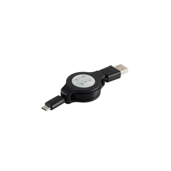 shiverpeaks®--USB Micro Lade-Sycn Kabel USB-A-Stecker auf USB-Micro B Stecker, ausziehbar, 1m