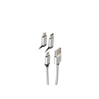 shiverpeaks®--USB 3in1 Ladekabel, USB-A-Stecker auf...