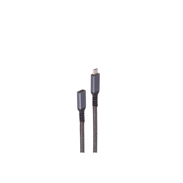 shiverpeaks®--USB-C Verlängerungskabel, 3.2, PD, Textilummantelung, 0,5m