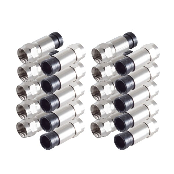 shiverpeaks®--Stecker-SET, 10x F-Kompressionstecker für Kabel 7mm