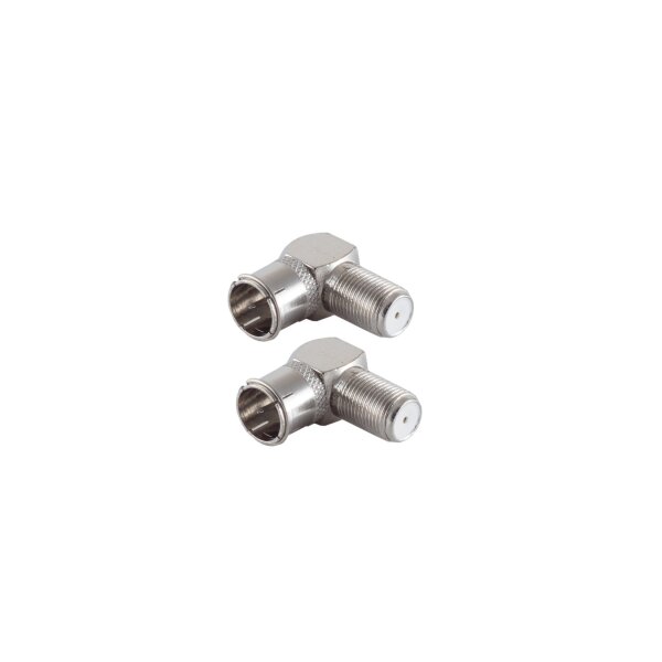 shiverpeaks®--Adapter-SET, 2x F-Quick Winkel-Adapter F-Stecker auf F-Buchse