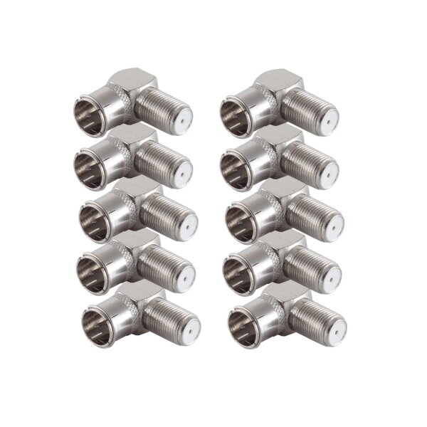 shiverpeaks®--Adapter-SET, 10x F-Quick Winkel-Adapter F-Stecker auf F-Buchse