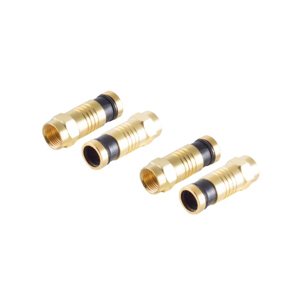 shiverpeaks®--Stecker-SET, 2x F-Kompressionsstecker vergoldet für Kabel 7,2mm