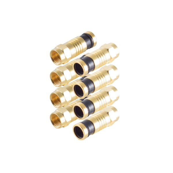 shiverpeaks®--Stecker-SET, 4x F-Kompressionsstecker vergoldet für Kabel 7,2mm