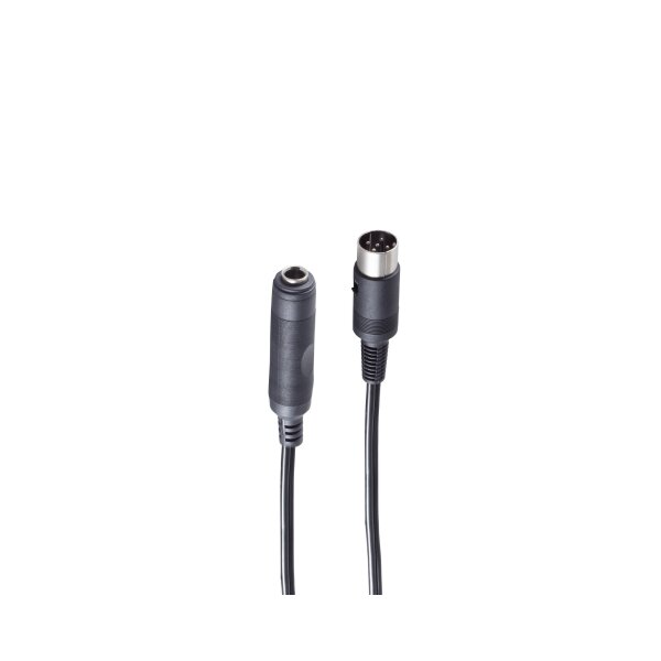 shiverpeaks®--Diodenkabel-DIN-Klinke-Würfelstecker 5-pol. auf Klinkenkupplung 3-pol. 6,3mm, 0,2m