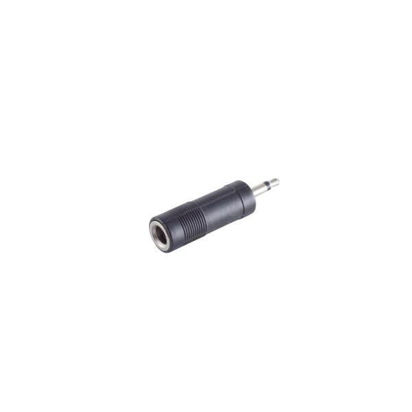 shiverpeaks®--Adapter, Klinkenstecker Mono 3,5mm auf Klinkenkupplung Stereo 6,3mm