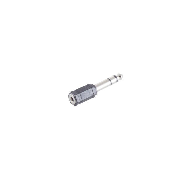 shiverpeaks®--Adapter, Klinkenstecker Stereo 6,3mm auf Klinkenkupplung Stereo 3,5mm