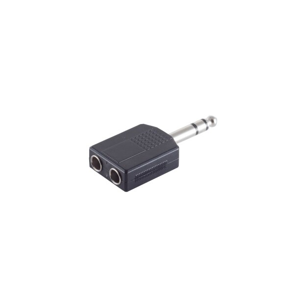 shiverpeaks®--Adapter, Klinkenstecker Stereo 6,3mm auf 2 Klinkenkupplung Stereo 6,3mm