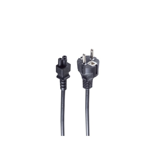 shiverpeaks®--Netzanschlusskabel Schutzkontaktstecker an 3pol Buchse C5, schwarz, 1,8m