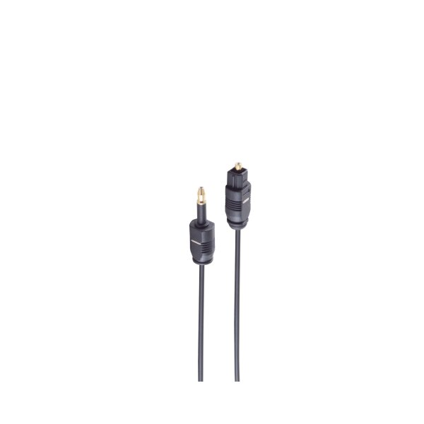 shiverpeaks®--Lichtwellenleiterkabel 2,2mm, Toslink-Stecker auf 3,5mm Opti-Stecker, 0,5m