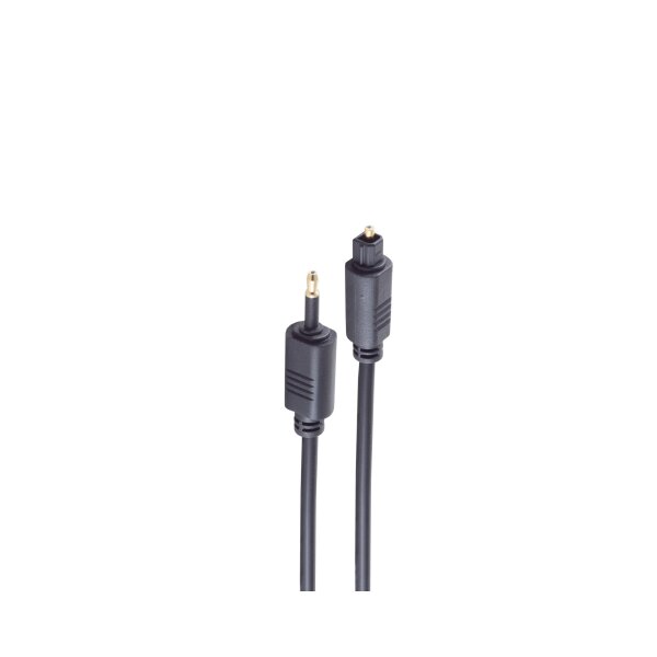 shiverpeaks®--Lichtwellenleiterkabel 4,0mm, Toslink-Stecker auf 3,5mm Opti-Stecker, 0,5m