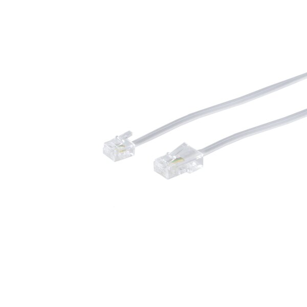 shiverpeaks®--Modular-ISDN-Anschlusskabel Western-Stecker 8/4 auf Western-Stecker 6/4, weiß, 3,0m