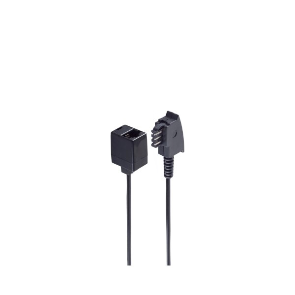 shiverpeaks®--Telefonadapter, TAE F-Stecker auf Western-Kupplung 8/4, 0,2m