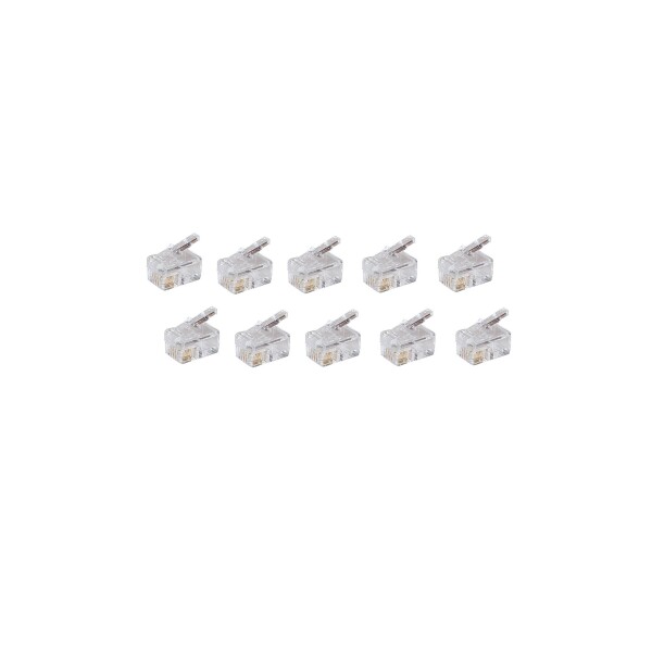 shiverpeaks®--Netzwerk Modular-Stecker RJ10 4polig, 4 Kontakte belegt, für Rundkabel--VE 10