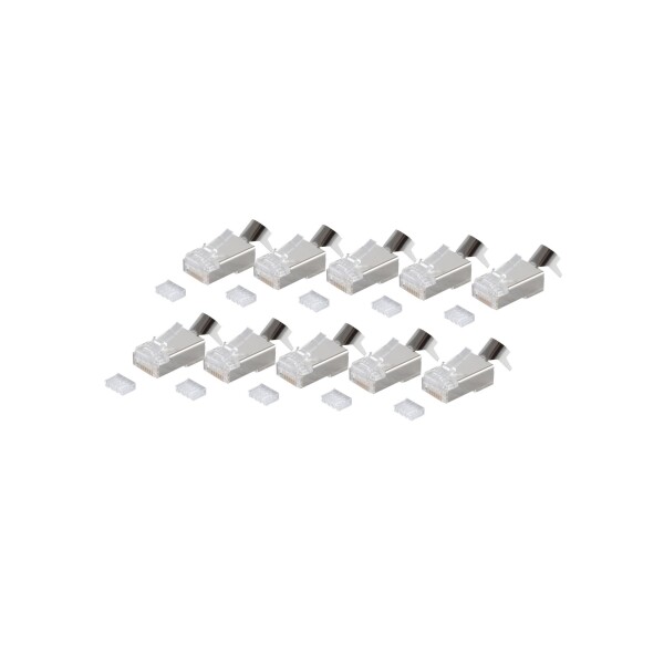 shiverpeaks®--Netzwerk Modularstecker-RJ45, 8/8, geschirmt, 50µ, Einführhilfe für cat.7 Kabel--VE-10