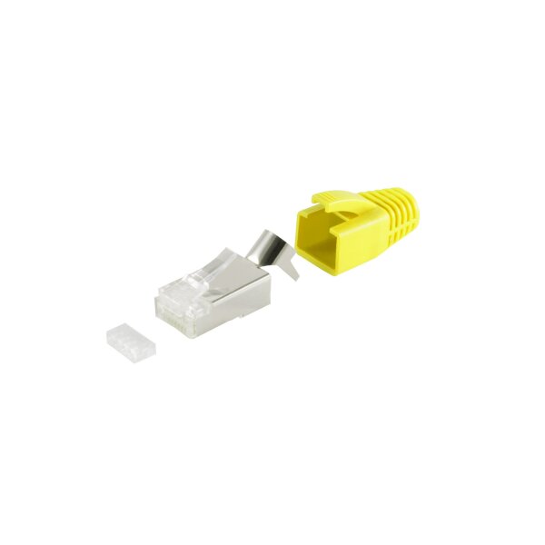 shiverpeaks®--Netzwerk Modular Stecker RJ45 SET für Verlegekabel bis AWG 23, Stecker, gelb VE 1