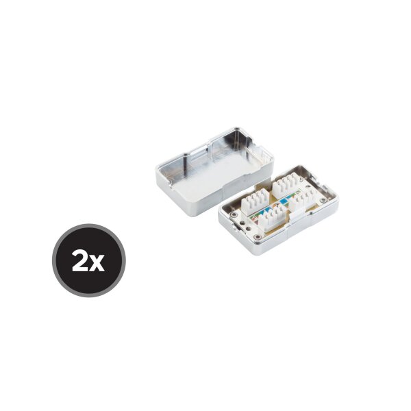 shiverpeaks®--2er SET - Cat. 6 LSA-connection-BOX  Netzwerk Verlängerung