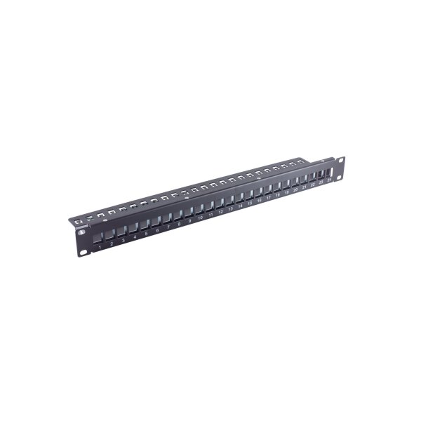 shiverpeaks®--Patchfeld-19" Verteilerfeld unbestückt, 24-Port, 1HE, für Keystone, schmale Ausführung