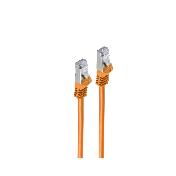 shiverpeaks®--RJ45 Patchkabel S/FTP,PIMF, Rohkabel CAT 7 Halogenfrei, orange, 0,25m