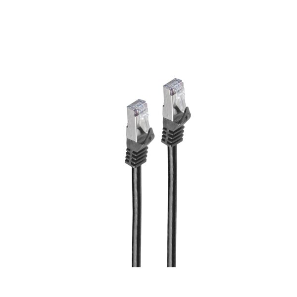 shiverpeaks®--RJ45 Patchkabel S/FTP,PIMF, Rohkabel CAT 7 Halogenfrei, schwarz, 0,25m