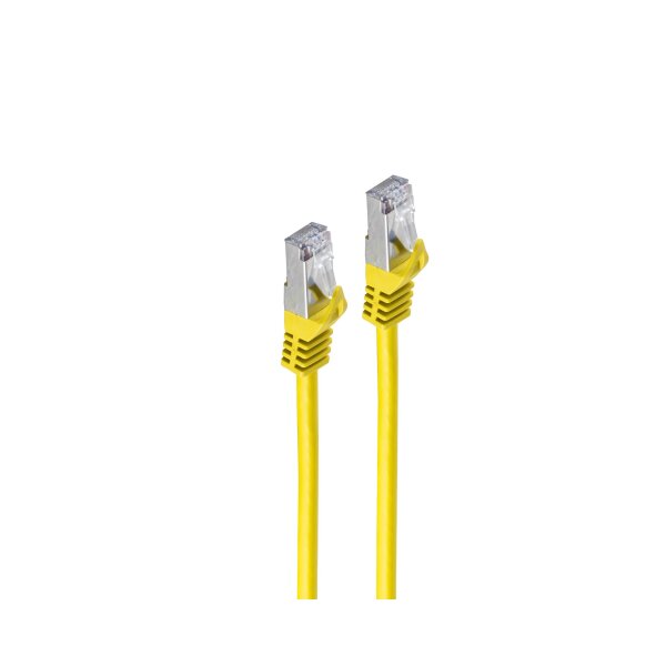 shiverpeaks®--RJ45 Patchkabel S/FTP,PIMF, Rohkabel CAT 7 Halogenfrei, gelb, 0,25m