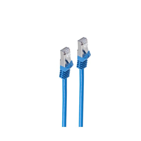 shiverpeaks®--RJ45 Patchkabel S/FTP,PIMF, Rohkabel CAT 7 Halogenfrei, blau, 0,5m