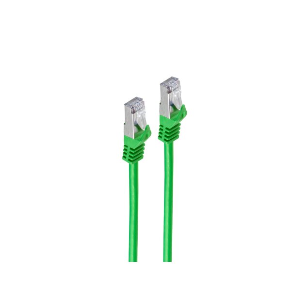 shiverpeaks®--RJ45 Patchkabel S/FTP,PIMF, Rohkabel CAT 7 Halogenfrei, grün, 0,5m