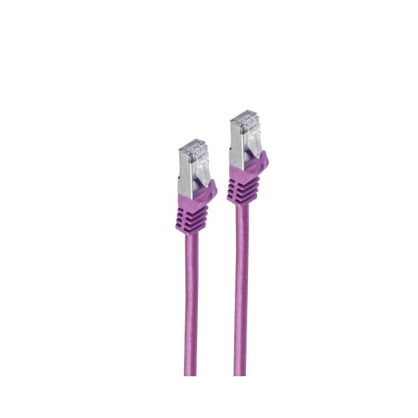 shiverpeaks®--RJ45 Patchkabel S/FTP,PIMF, Rohkabel CAT 7 Halogenfrei, violett, 0,5m