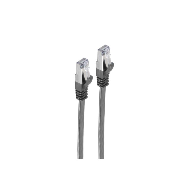 shiverpeaks®--RJ45 Patchkabel-Flachkabel, Flat U/FTP m. CAT 7 Rohkabel, slim, schwarz, 0,25m