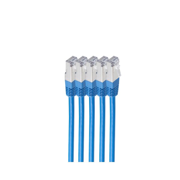 shiverpeaks®--Netzwerkkabel-Patchkabel, cat 6, S/FTP, PIMF, Halogenfrei, VE5, blau, 0,5m