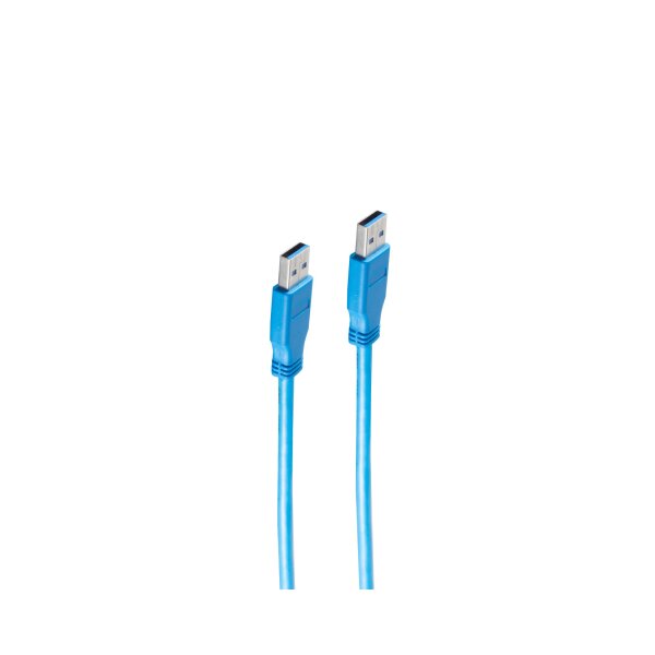 shiverpeaks®--USB Anschlusskabel, A Stecker auf A Stecker, 3.0, blau, 0,5m