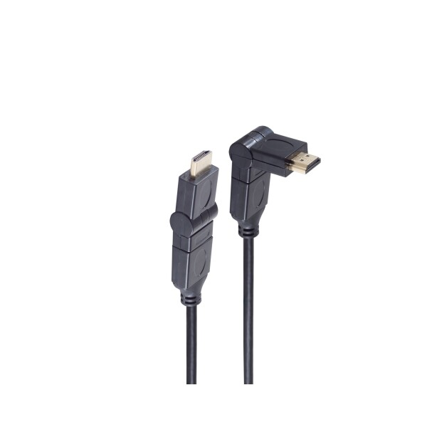 shiverpeaks®--HDMI Anschlusskabel winkelbar, HDMI Stecker auf HDMI Stecker, ULTRA HD, HEAC, 1m