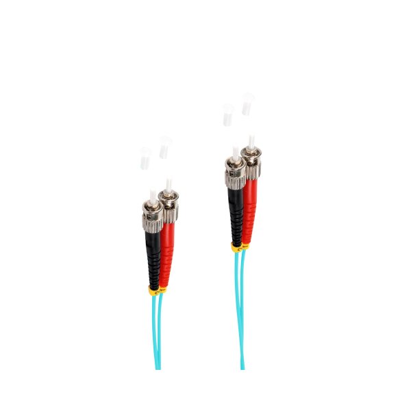 shiverpeaks®--Duplex Patchkabel ST/ST 50/125µ, OM3, aqua, 1,0m